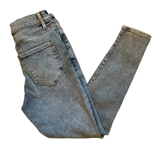 Express light wash crossover skinny jeans. Size 2. - Picture 3 of 9